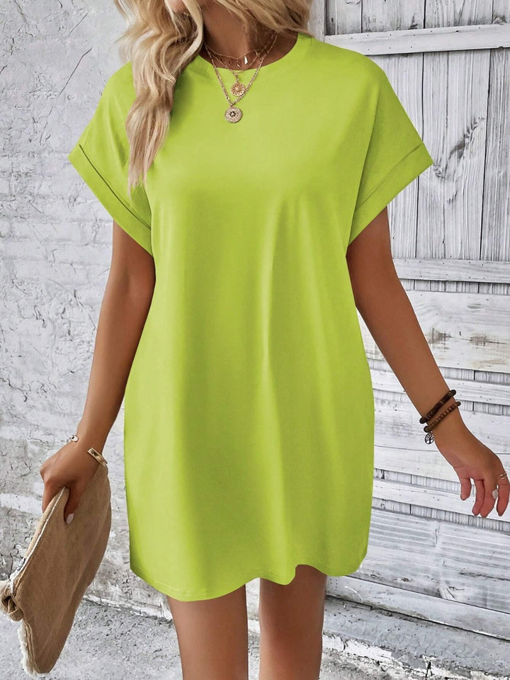 Round Neck Short Sleeve Mini Dress | Trendsi