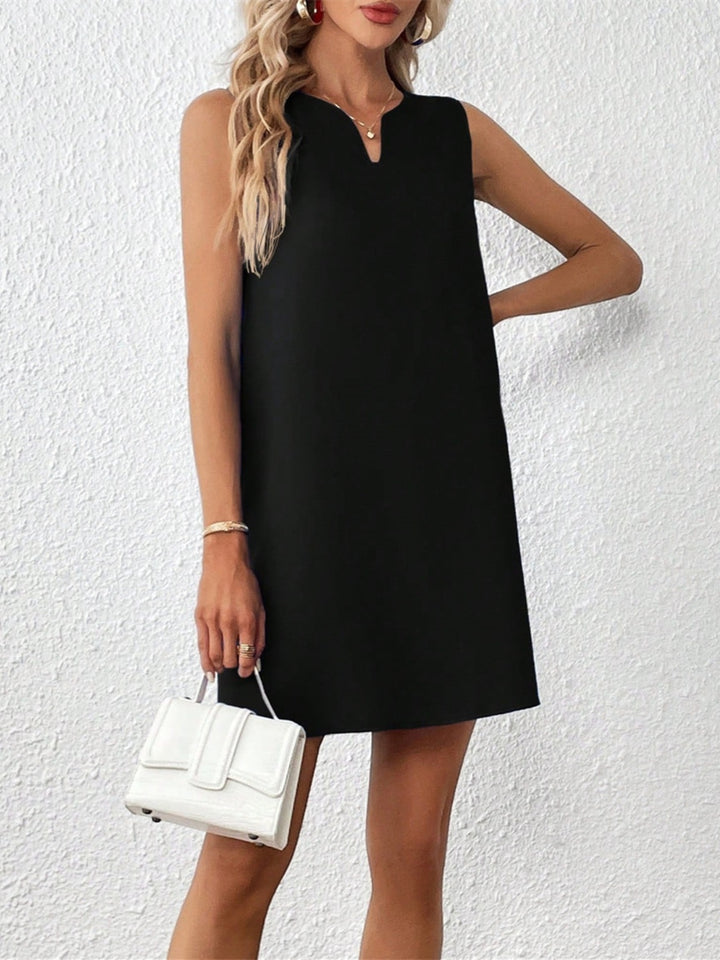 Notched Sleeveless Mini Tank Dress | Trendsi