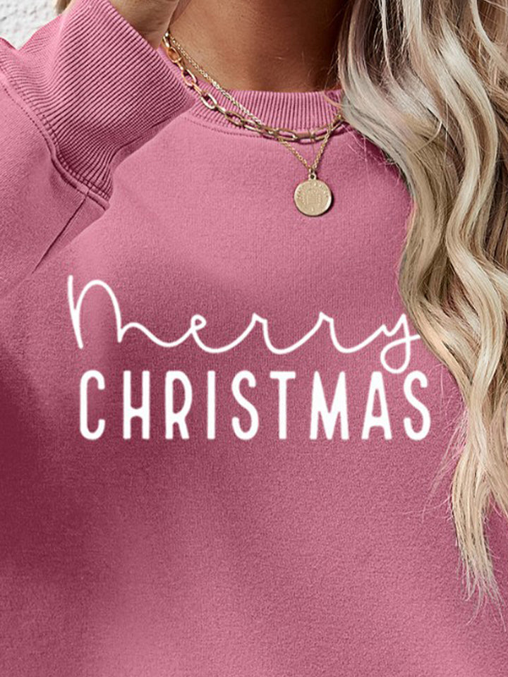 MERRY CHRISTMAS Dropped Shoulder Sweatshirt | Trendsi