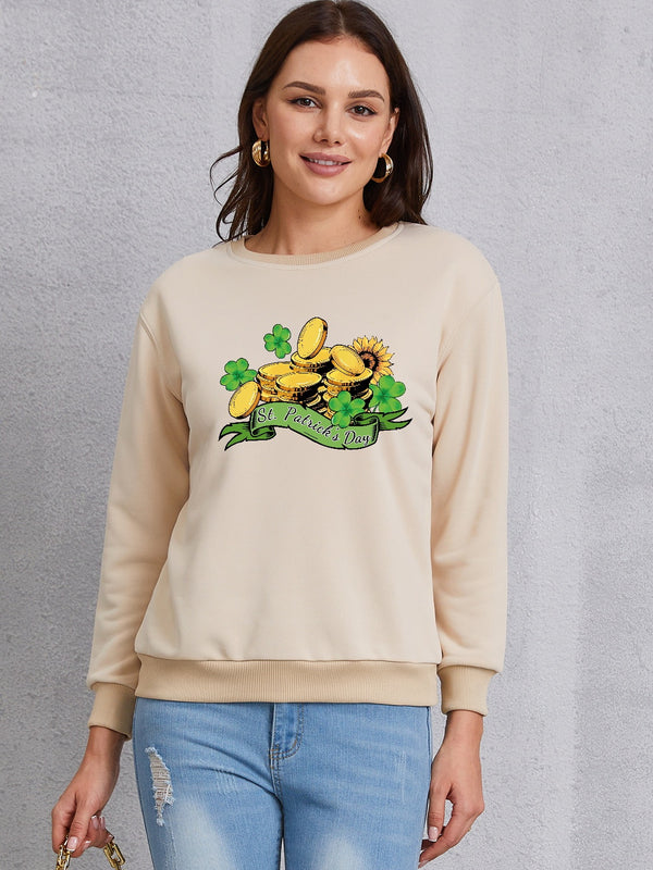 ST. PATRICK'S DAY Graphic Round Neck Sweatshirt | Trendsi