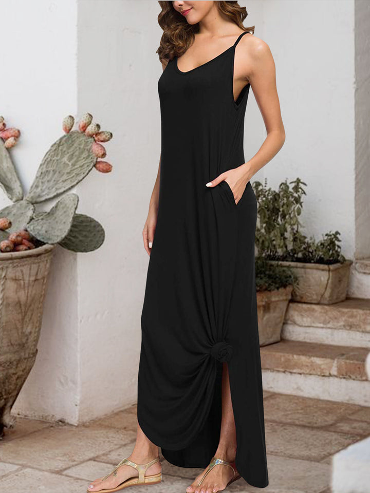 Slit Scoop Neck Sleeveless Dress | Trendsi