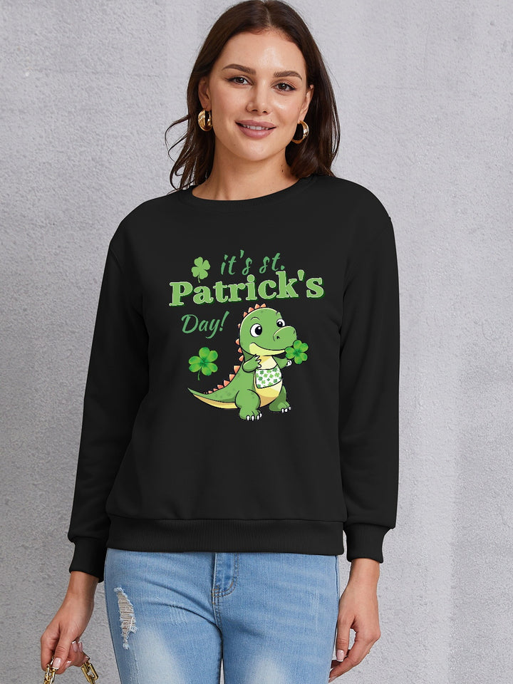 IT'S ST. PATRICK'S DAY Graphic Round Neck Sweatshirt | Trendsi