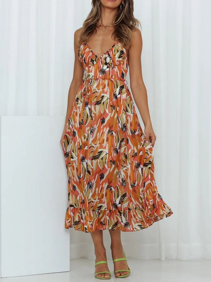 Printed Sleeveless Midi Cami dress | Trendsi