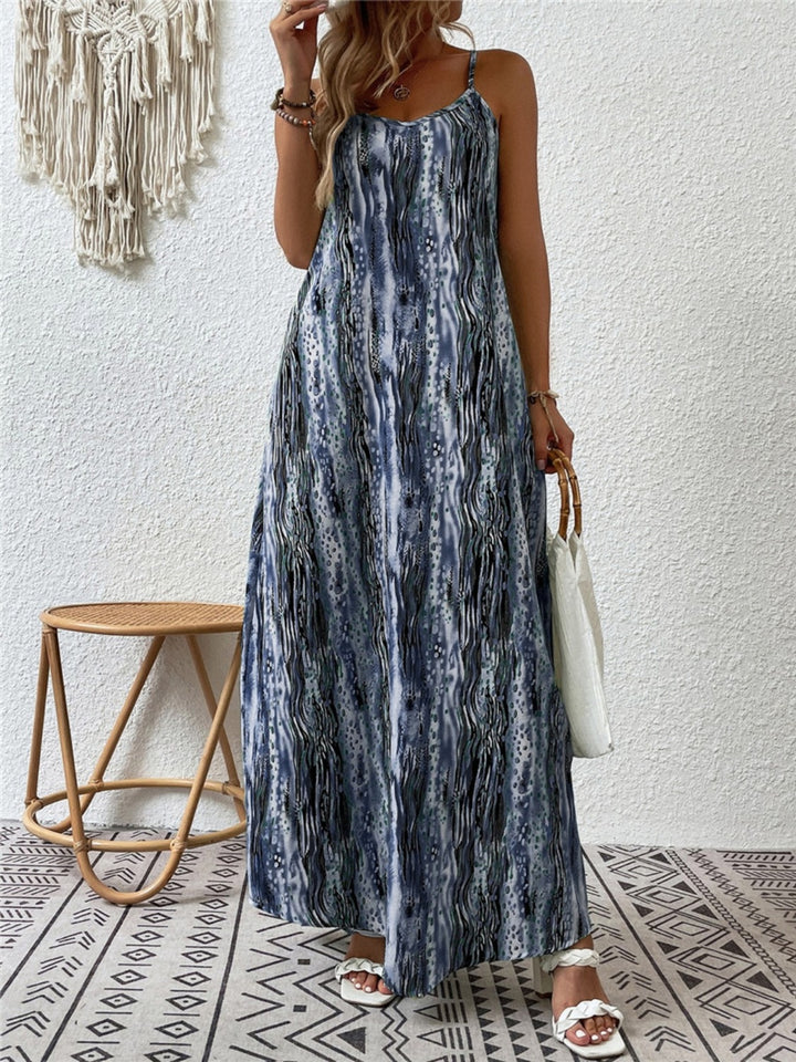 Full Size Printed Scoop Neck Maxi Cami Dress | Trendsi