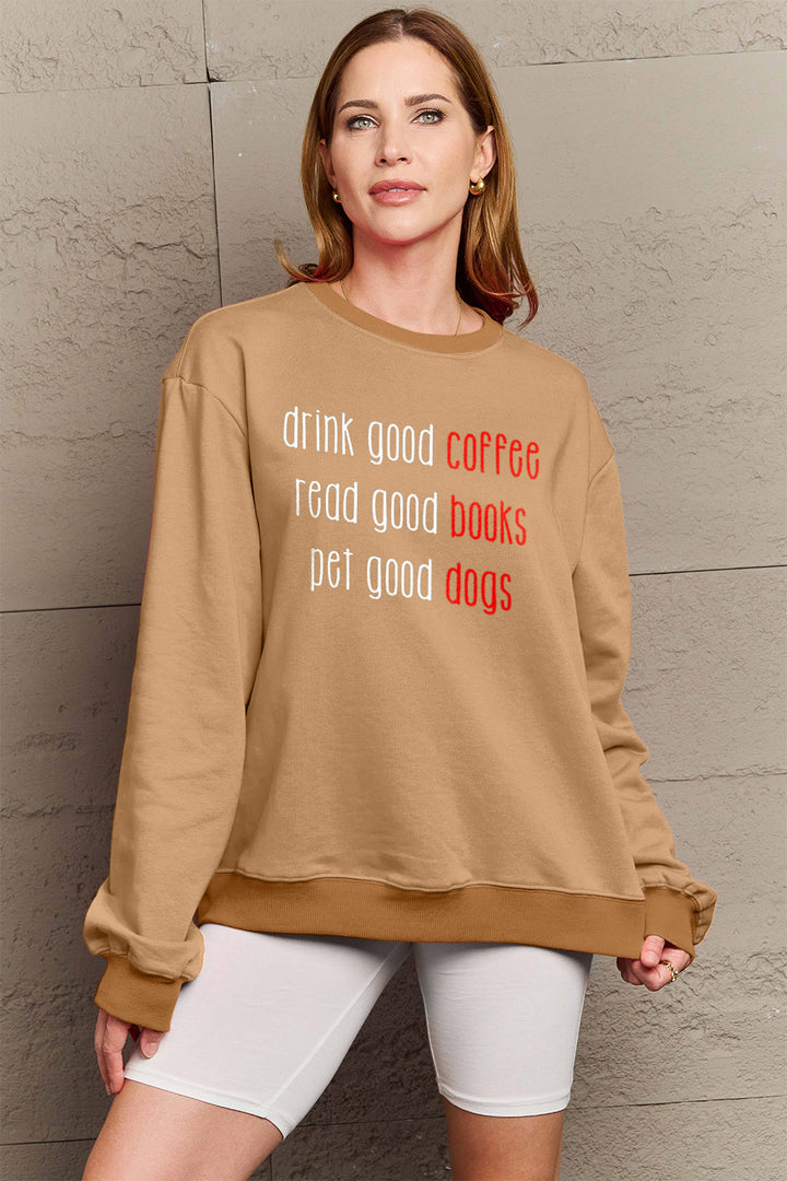 Simply Love Full Size Letter Graphic Round Neck Sweatshirt | Trendsi