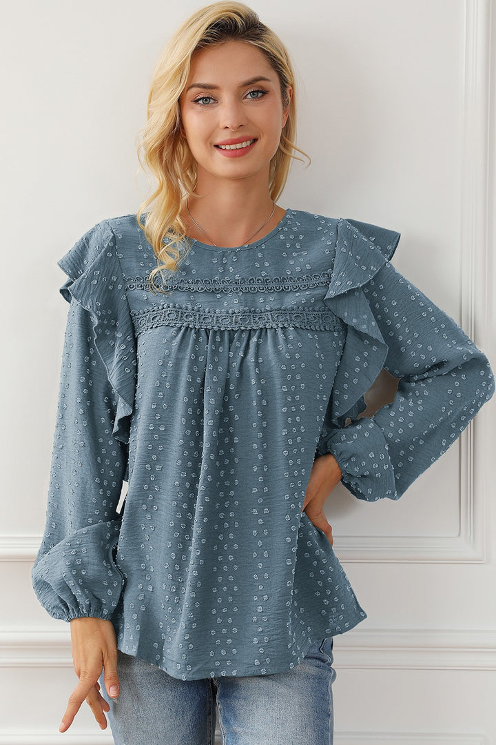 Round Neck Ruffled Blouse | Trendsi