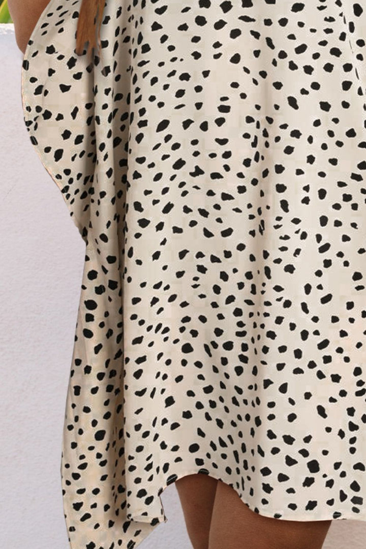 Animal Print Tie Neck Mini Dress | Trendsi