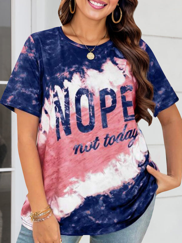 NOPE NOT TODAY Round Neck Short Sleeve T-Shirt | Trendsi