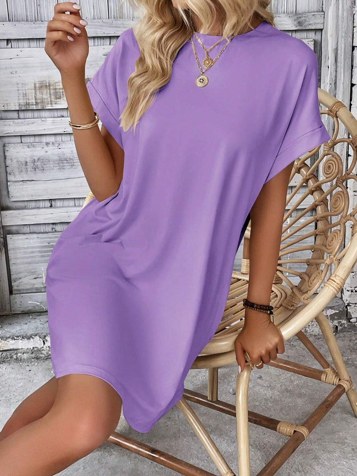 Round Neck Short Sleeve Mini Dress | Trendsi