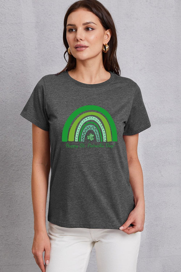 HAPPY ST. PATRICK'S DAY Round Neck T-Shirt | Trendsi