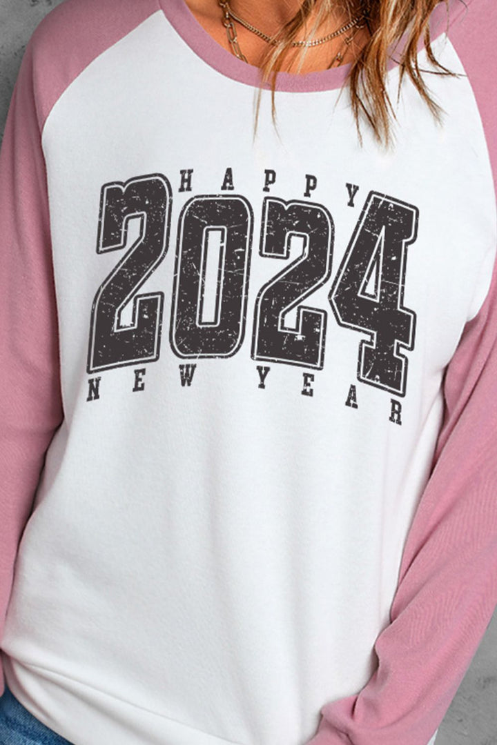 Letter Graphic Long Sleeve Round Neck T-Shirt | Trendsi