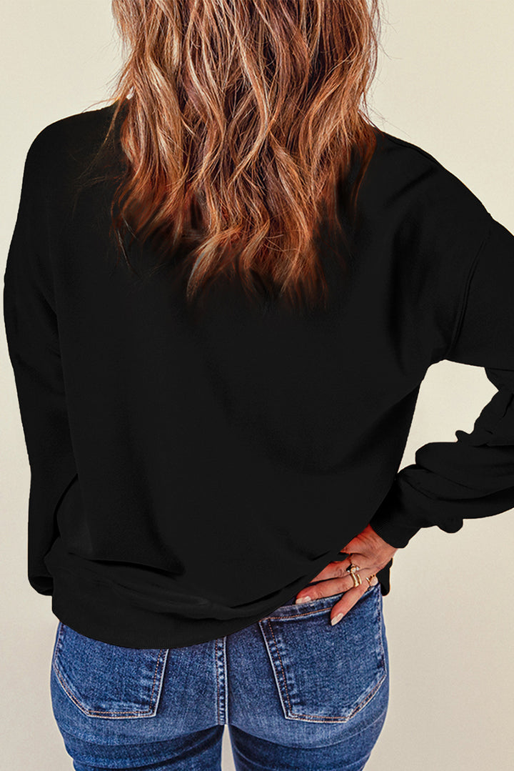 Graphic Round Neck Long Sleeve Sweatshirt | Trendsi