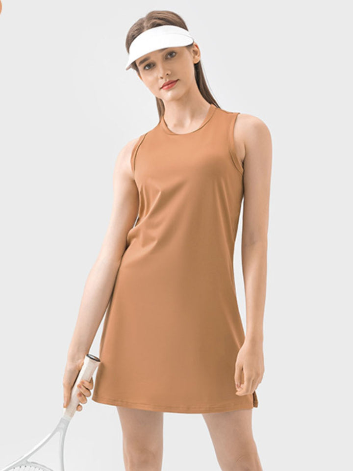 Round Neck Sleeveless Active Dress | Trendsi