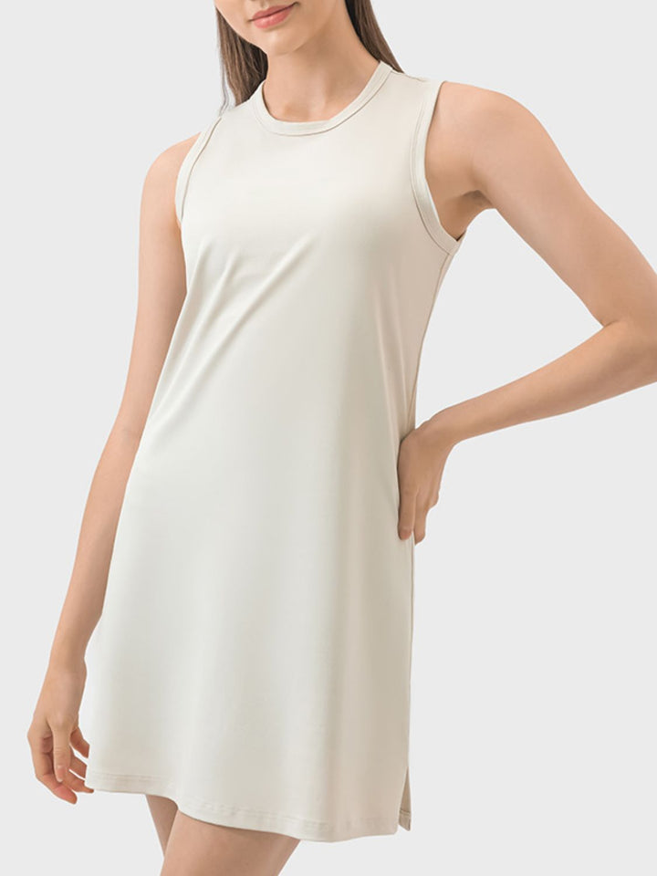 Round Neck Sleeveless Active Dress | Trendsi