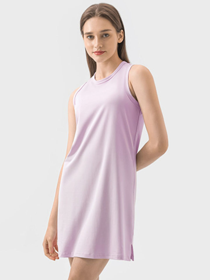 Round Neck Sleeveless Active Dress | Trendsi