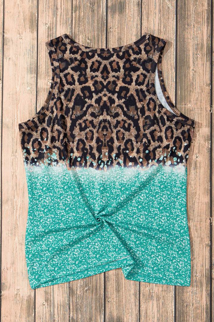 Leopard Round Neck Tank | Trendsi