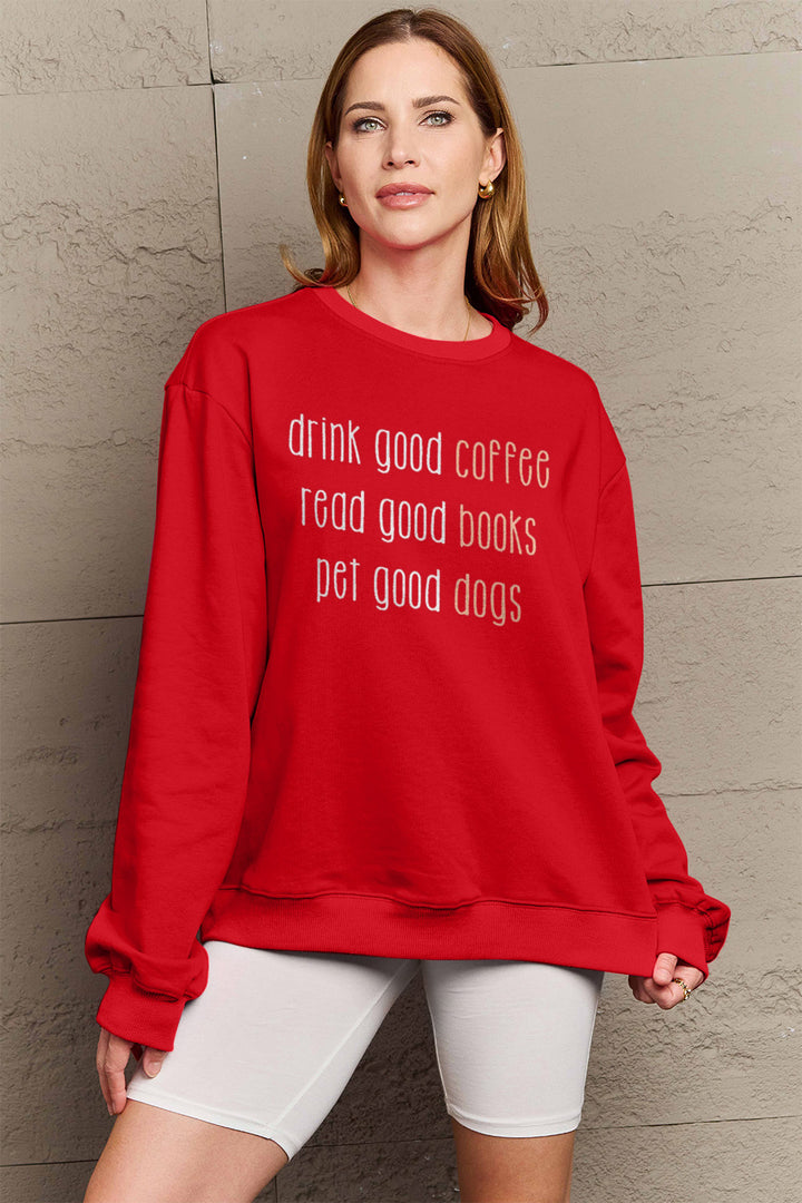 Simply Love Full Size Letter Graphic Round Neck Sweatshirt | Trendsi