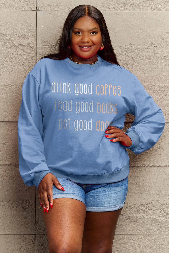 Simply Love Full Size Letter Graphic Round Neck Sweatshirt | Trendsi