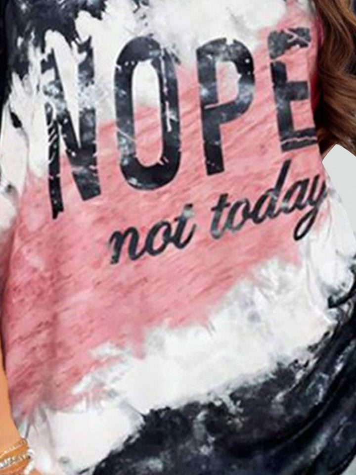 NOPE NOT TODAY Round Neck Short Sleeve T-Shirt | Trendsi