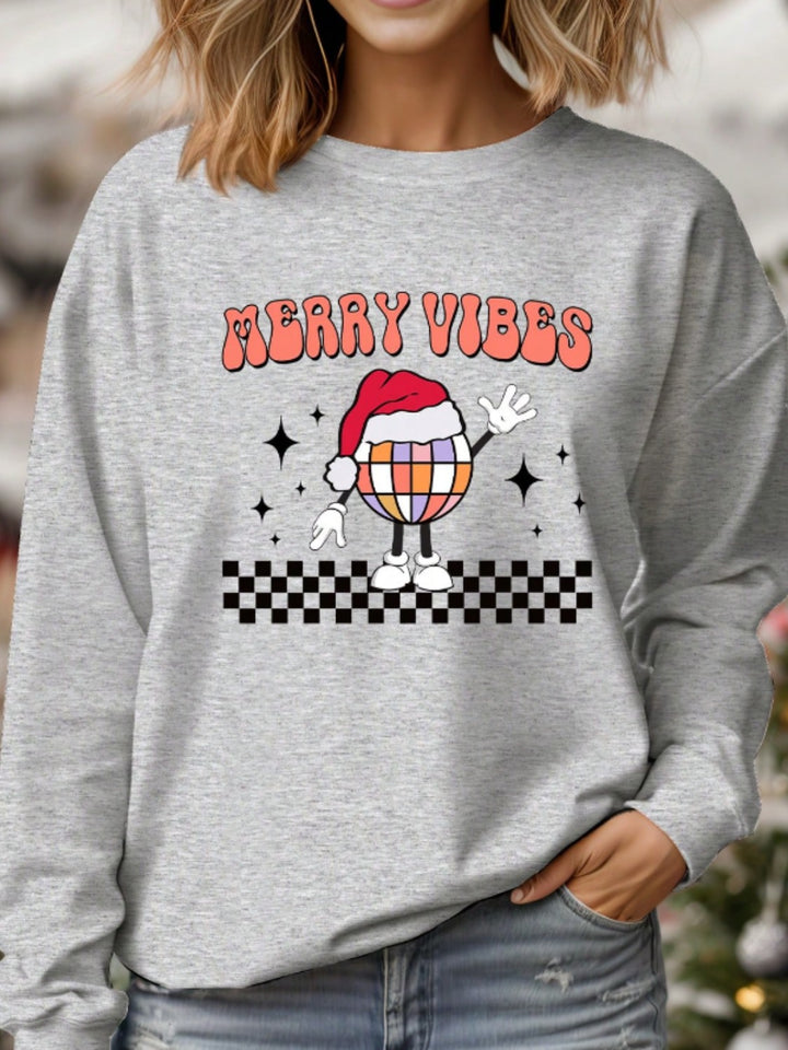 Graphic Round Neck Long Sleeve Sweatshirt | Trendsi