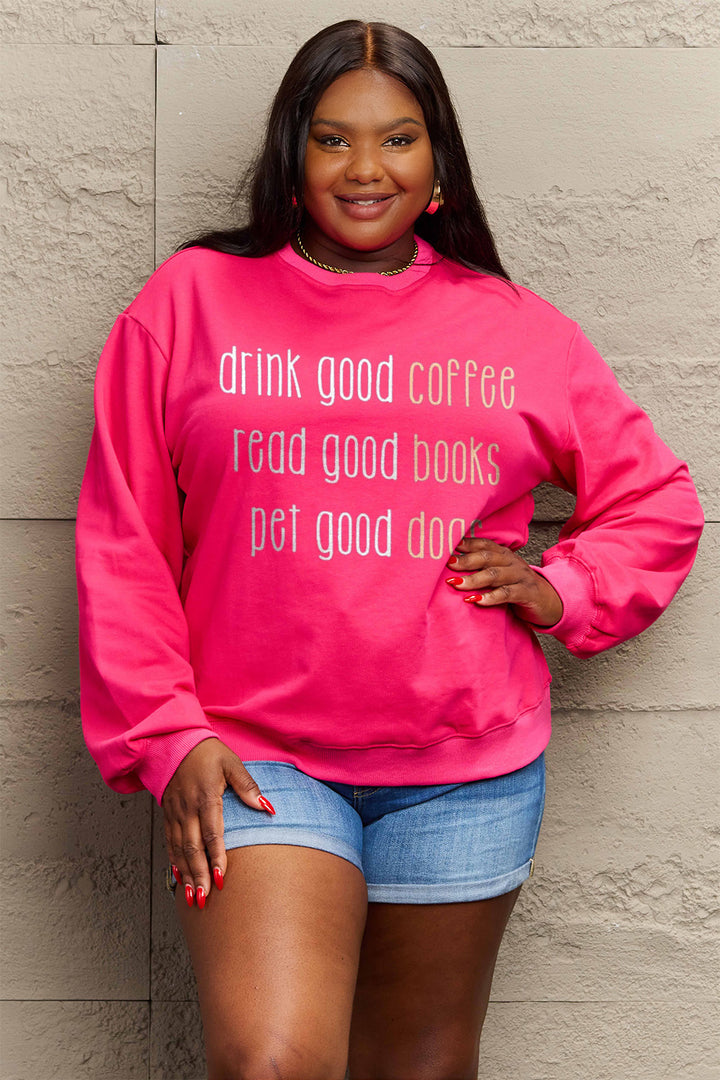 Simply Love Full Size Letter Graphic Round Neck Sweatshirt | Trendsi