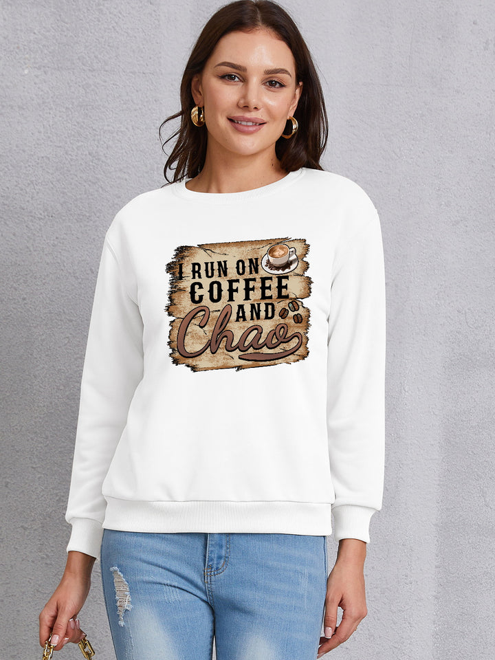 Letter Graphic Round Neck Sweatshirt | Trendsi