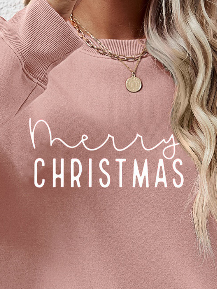 MERRY CHRISTMAS Dropped Shoulder Sweatshirt | Trendsi