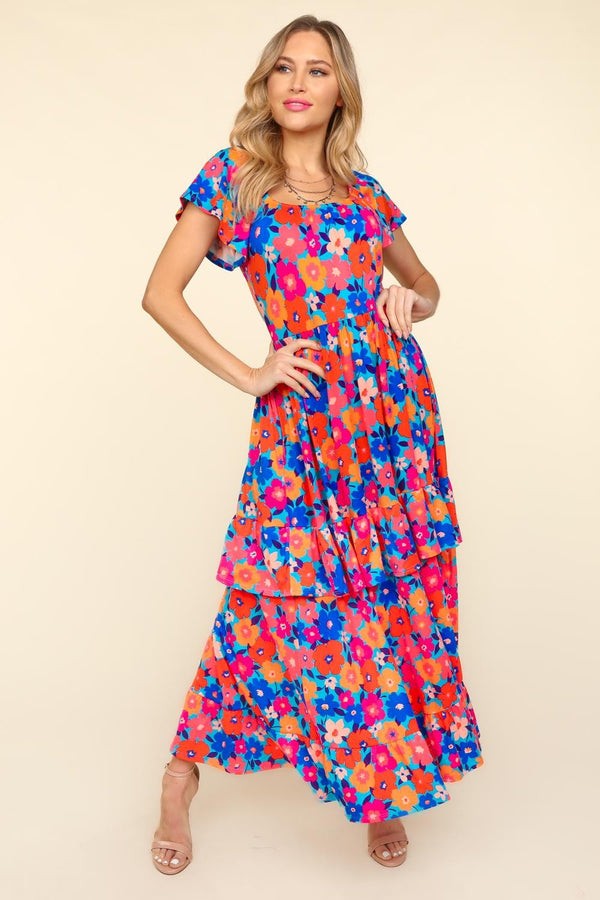 Haptics Floral Maxi Ruffled Dress with Side Pockets | Trendsi