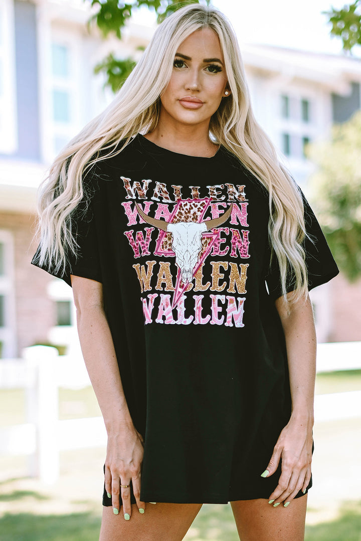 WALLEN Round Neck Short Sleeve T-Shirt | Trendsi