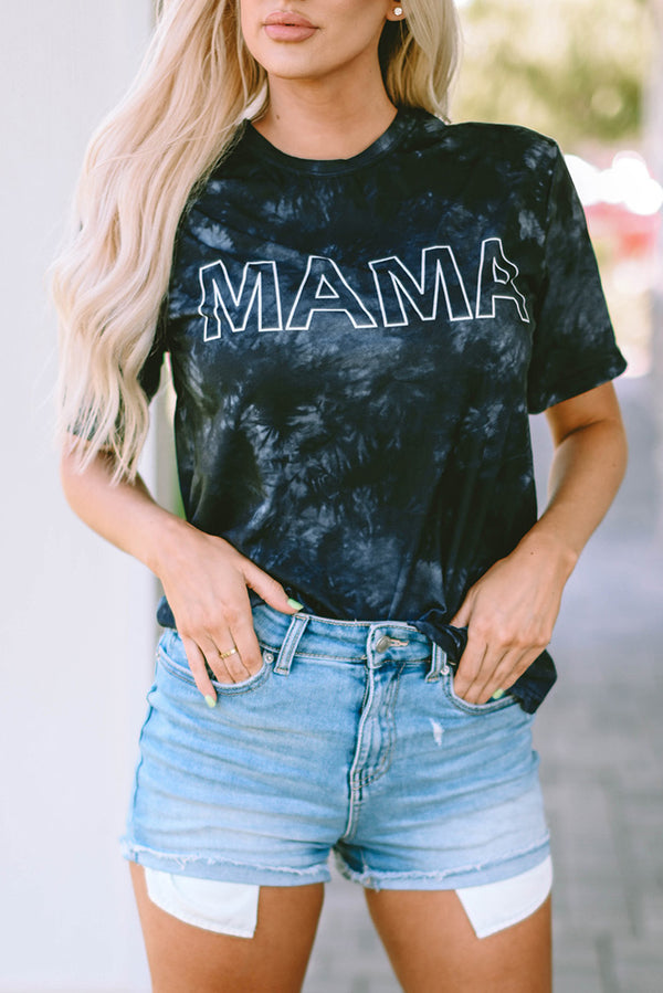 MAMA Round Neck Short Sleeve T-Shirt | Trendsi