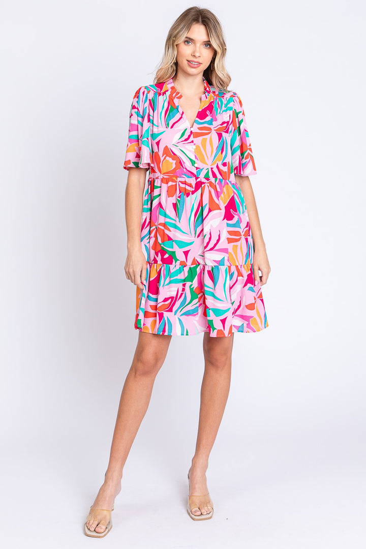 GeeGee Floral Ruffled Mini Dress | Trendsi