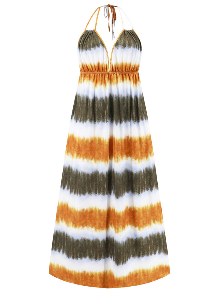 Tie-Dye Halter Neck Sleeveless Dress | Trendsi