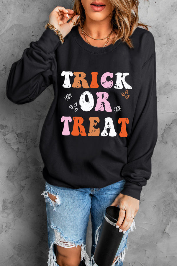 Letter Graphic Round Neck Long Sleeve Sweatshirt | Trendsi