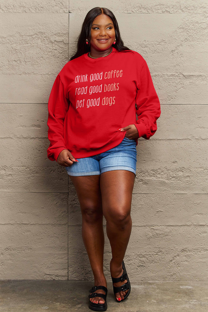 Simply Love Full Size Letter Graphic Round Neck Sweatshirt | Trendsi