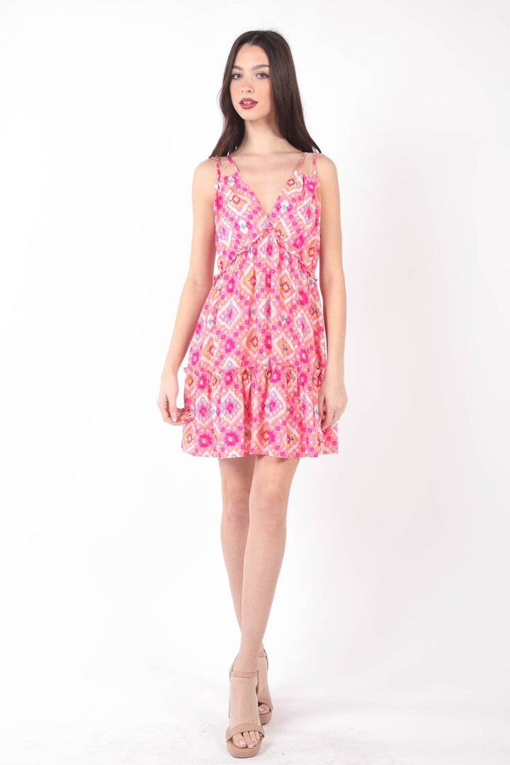 VERY J Floral Back Smocked Ruffled Mini Dress | Trendsi