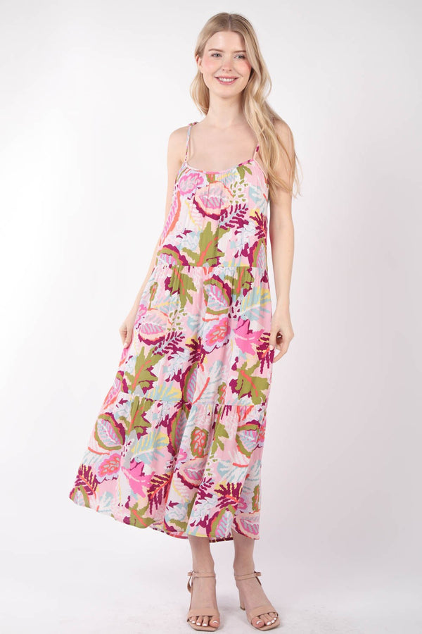 VERY J Tropical Printed Cami Midi Dress | Trendsi