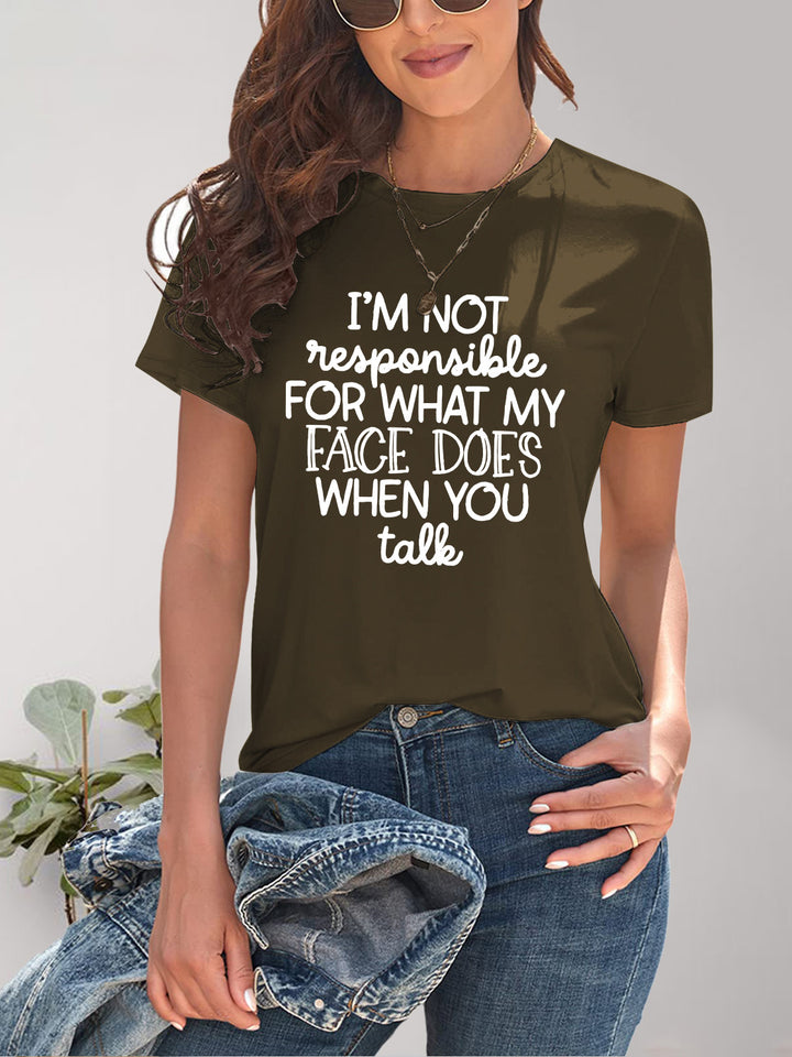 Letter Graphic Round Neck Short Sleeve T-Shirt | Trendsi