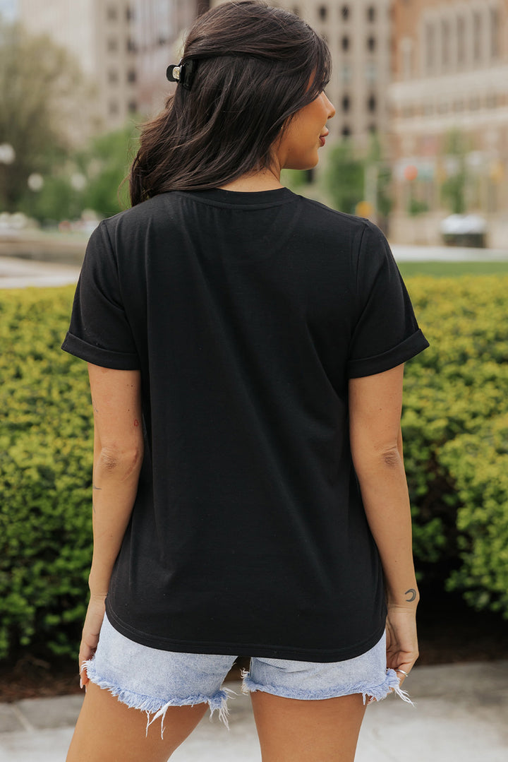 Bow Graphic Round Neck Short Sleeve T-Shirt | Trendsi