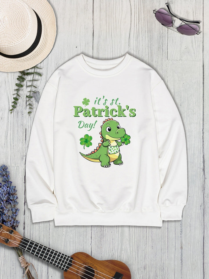 IT'S ST. PATRICK'S DAY Graphic Round Neck Sweatshirt | Trendsi