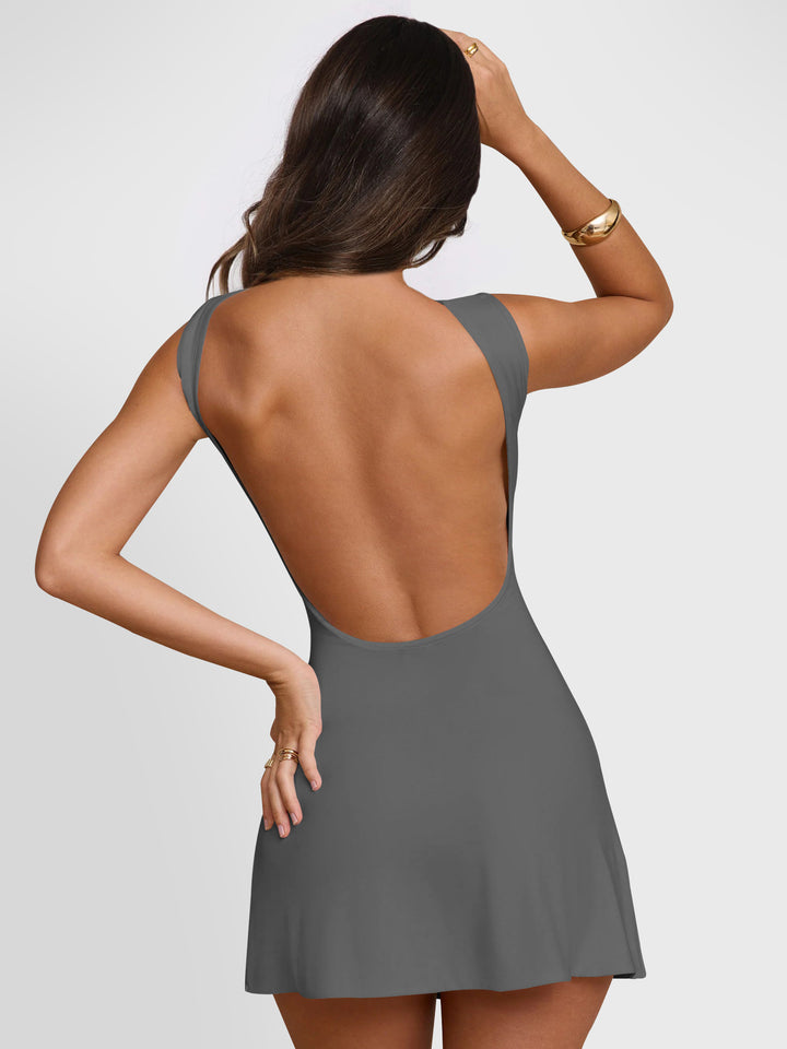 Backless Wide Strap Mini Dress | Trendsi