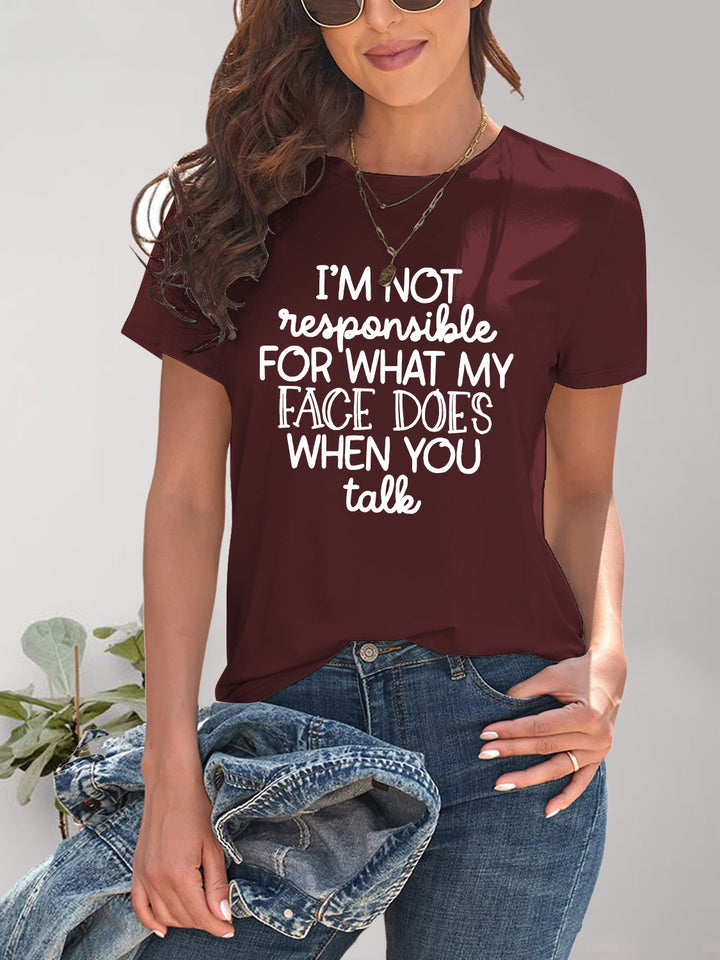 Letter Graphic Round Neck Short Sleeve T-Shirt | Trendsi