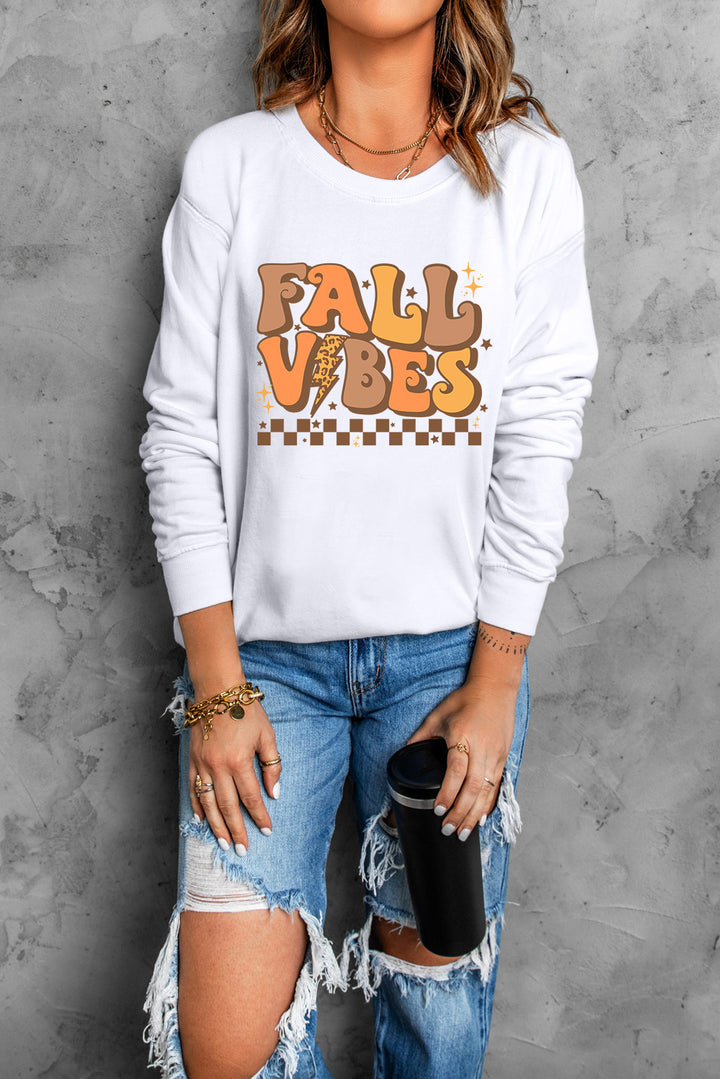 Letter Graphic Round Neck Long Sleeve Sweatshirt | Trendsi