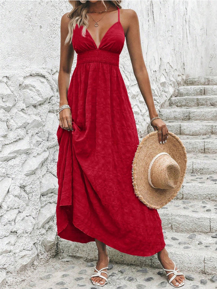 Crisscross V-Neck Maxi Cami Dress | Trendsi