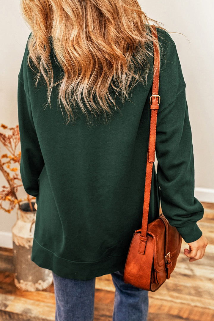 MERRY AND BRIGHT Round Neck Sweatshirt | Trendsi