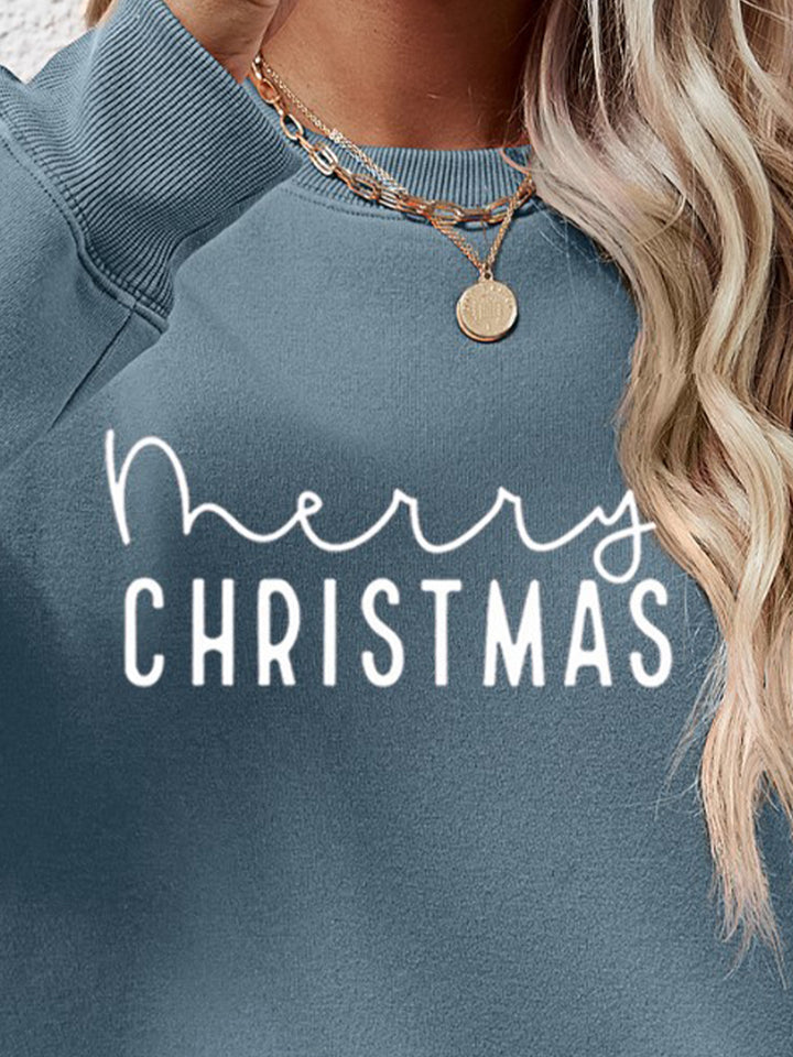 MERRY CHRISTMAS Dropped Shoulder Sweatshirt | Trendsi