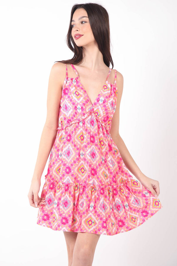 VERY J Floral Back Smocked Ruffled Mini Dress | Trendsi