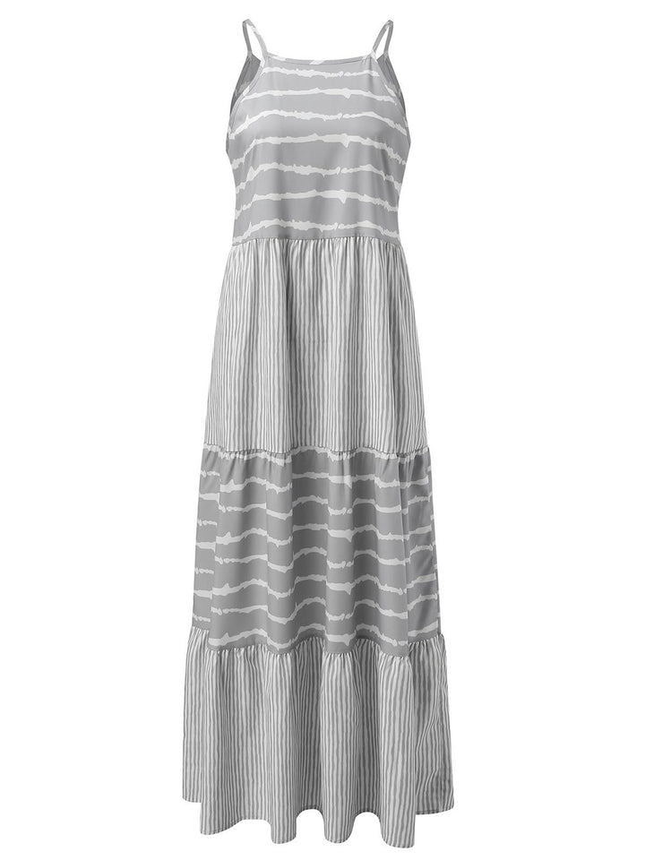 Tiered Striped Sleeveless Cami Dress | Trendsi