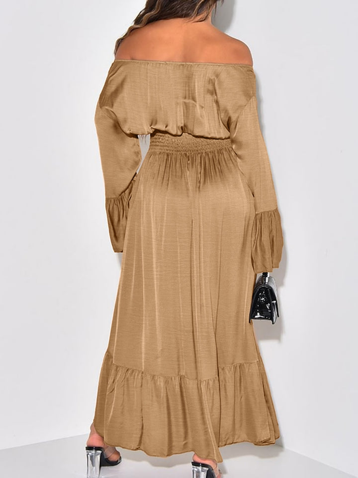 Smocked Flounce Sleeve Maxi Dress | Trendsi