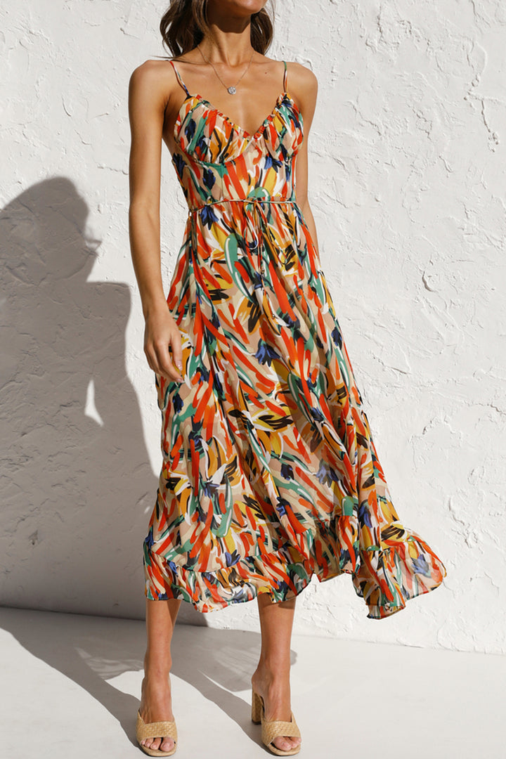 Tied Printed Sleeveless Cami Dress | Trendsi