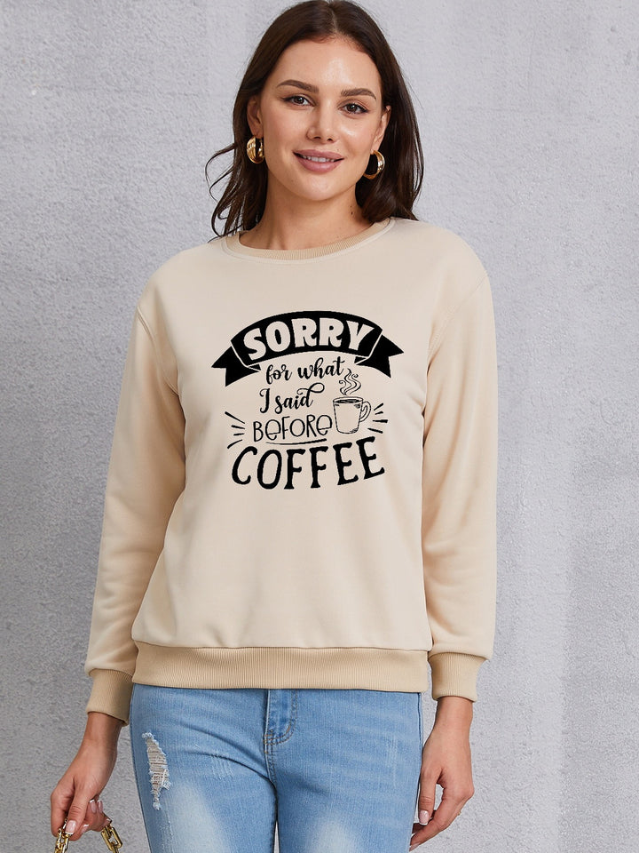 Letter Graphic Round Neck Sweatshirt | Trendsi